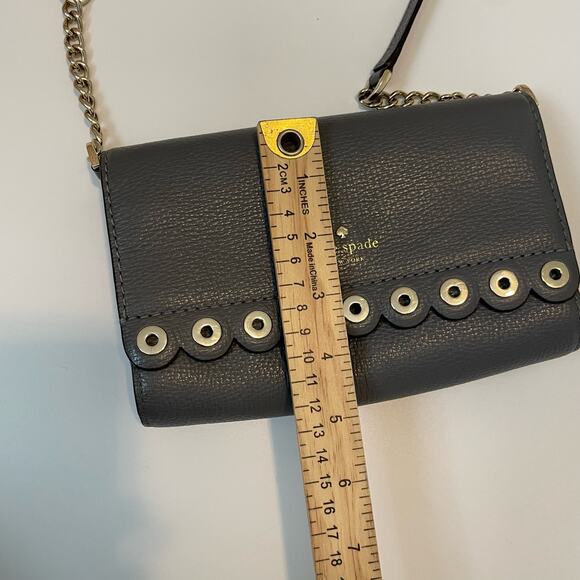 Kate Spade Gray Leather Paloma Road Crossbody Bag Purse - Picture 8 of 13